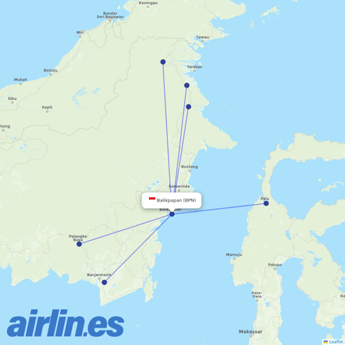 Wings Air at BPN route map