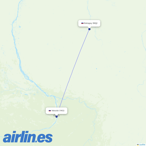Polar Airlines at BQJ route map