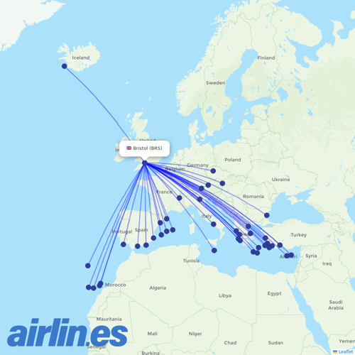 Jet2 at BRS route map