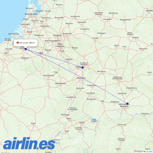 Lufthansa at BRU route map