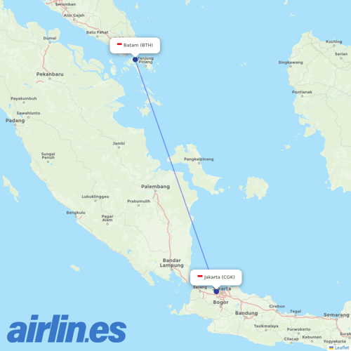 Garuda Indonesia at BTH route map