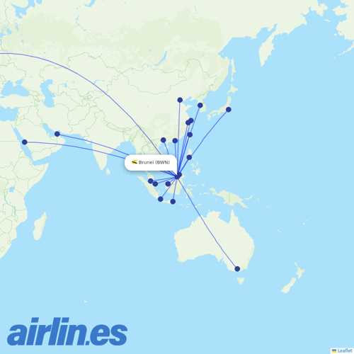 Royal Brunei Airlines at BWN route map