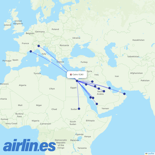 Air Arabia Egypt at CAI route map