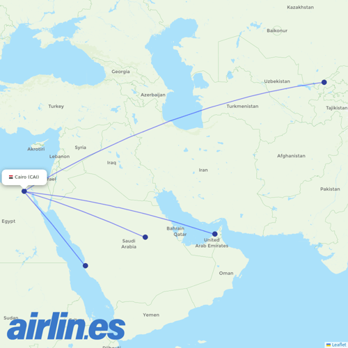 FlyEgypt at CAI route map
