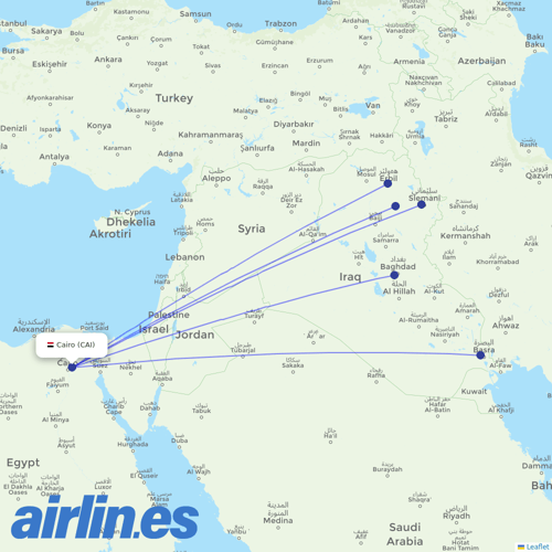 Iraqi Airways at CAI route map