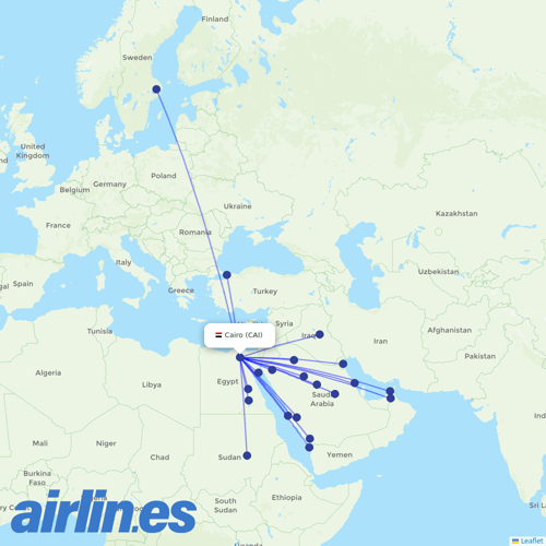 Nile Air at CAI route map