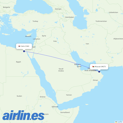 Oman Air at CAI route map