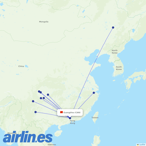 Sichuan Airlines at CAN route map