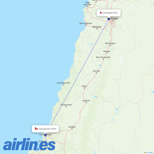Sky Airline at CCP route map