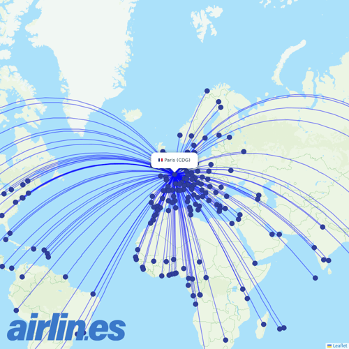 Air France at CDG route map
