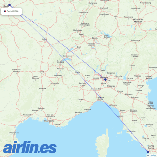 ITA Airways at CDG route map
