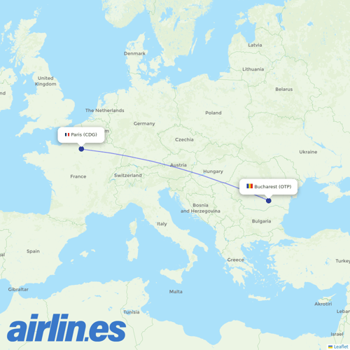 TAROM at CDG route map