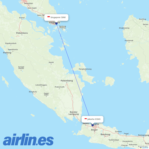 Jetstar Asia at CGK route map