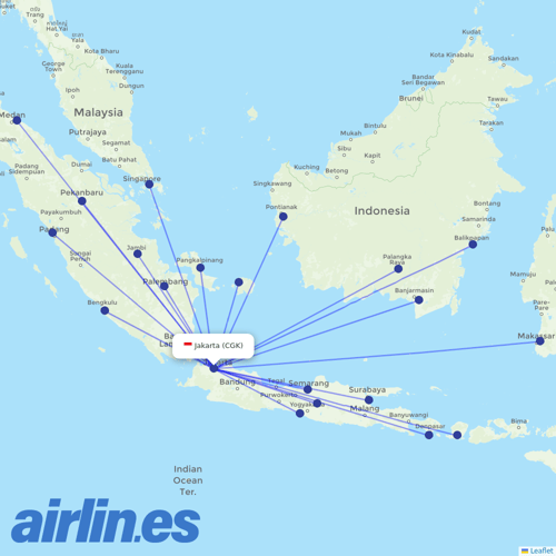 Lion Air at CGK route map