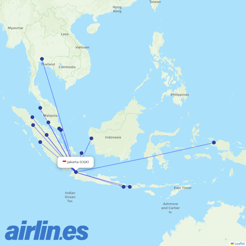 Indonesia AirAsia at CGK route map