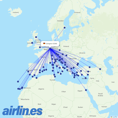 Eurowings at CGN route map