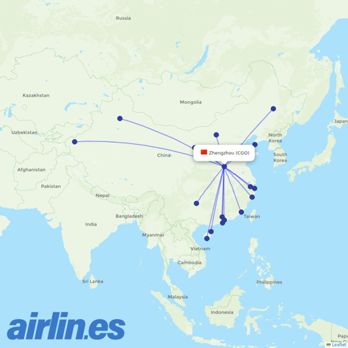 Hainan Airlines at CGO route map