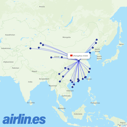 West Air (China) at CGO route map