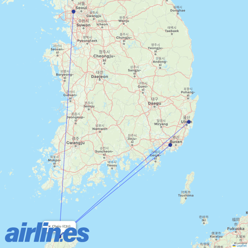 Air Busan at CJU route map