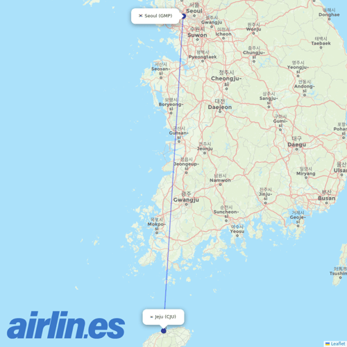 Air Seoul at CJU route map