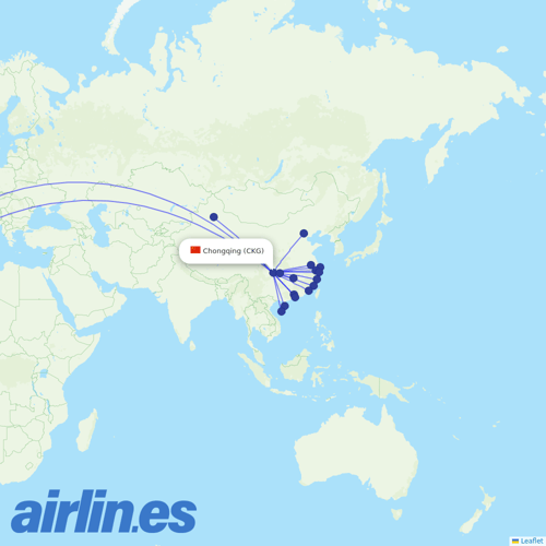 Hainan Airlines at CKG route map