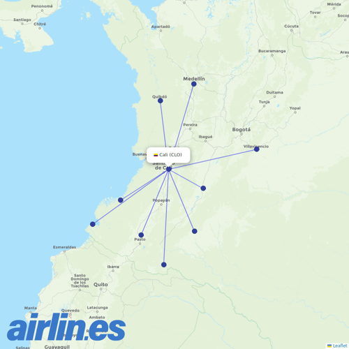 EasyFly at CLO route map