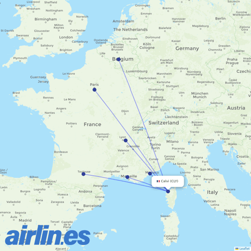 Air Corsica at CLY route map