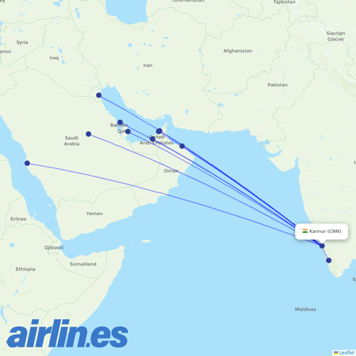 Air India Express at CNN route map