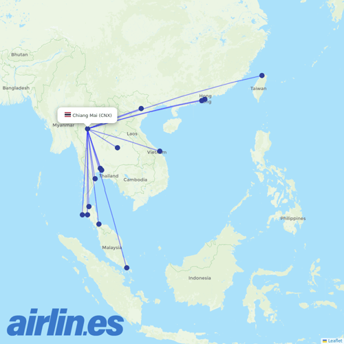 Thai AirAsia at CNX route map