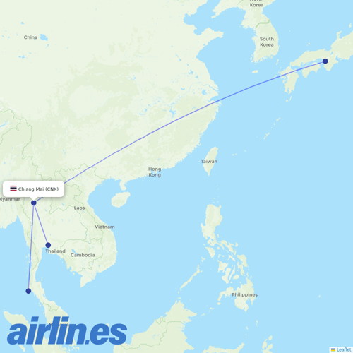 Thai Vietjet Air at CNX route map