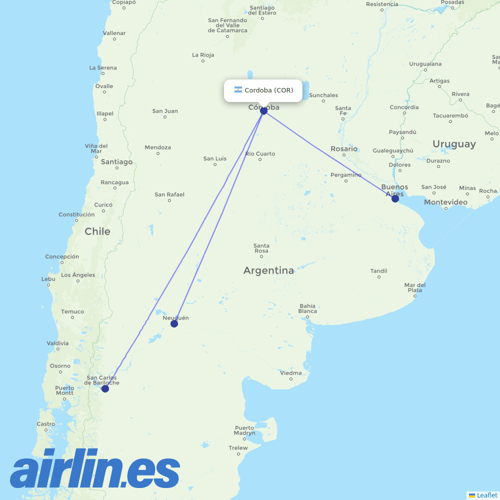 Felix Airways at COR route map