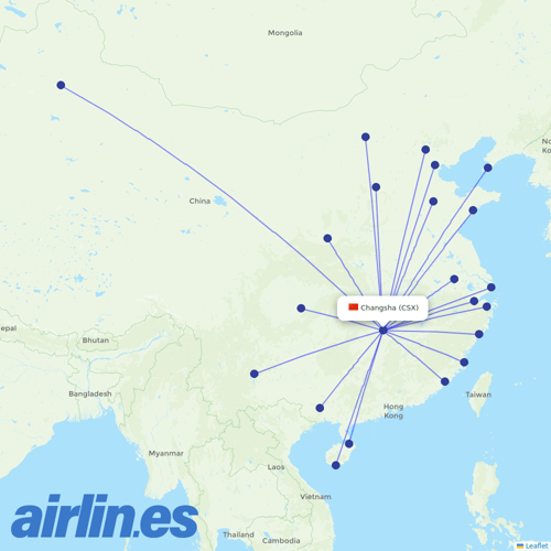 Hainan Airlines at CSX route map