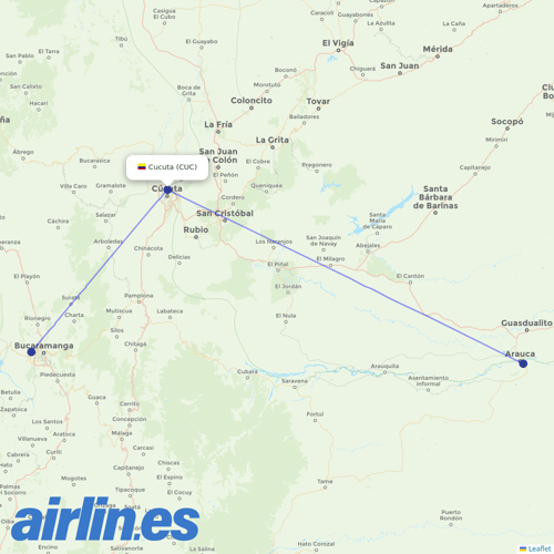 EasyFly at CUC route map