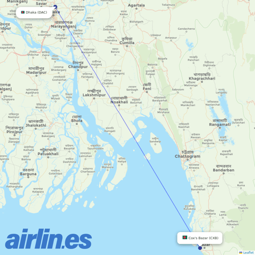 US-Bangla Airlines at CXB route map