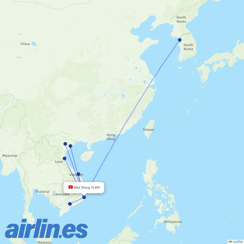 Vietnam Airlines at CXR route map