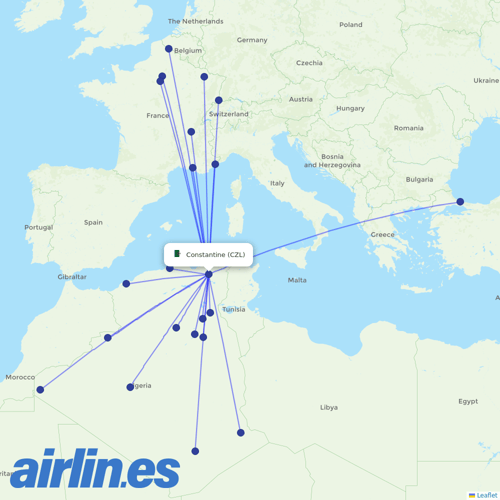 Air Algerie at CZL route map