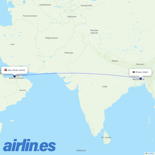 Air Arabia Abu Dhabi at DAC route map
