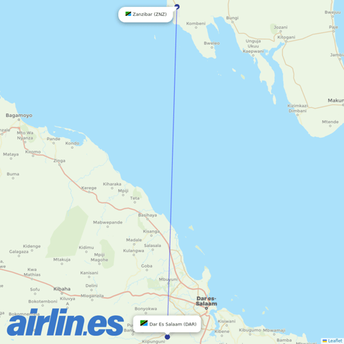 HOP!-REGIONAL at DAR route map