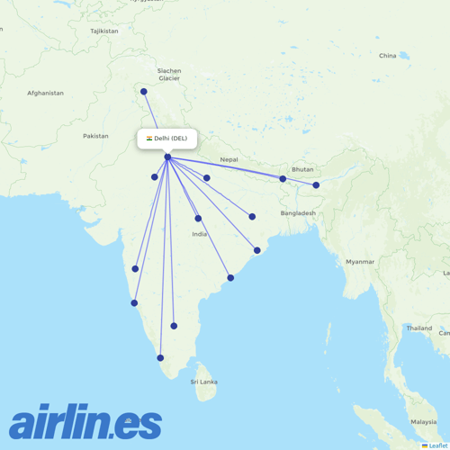 AirAsia India at DEL route map