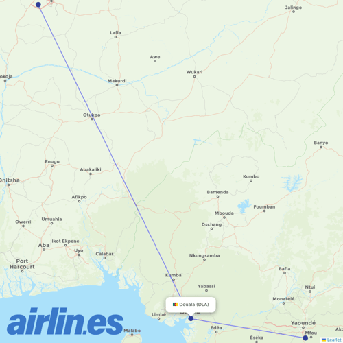 Air Cote D'Ivoire at DLA route map