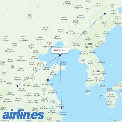 Shanghai Airlines at DLC route map