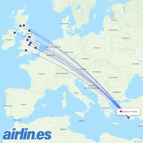 Jet2 at DLM route map