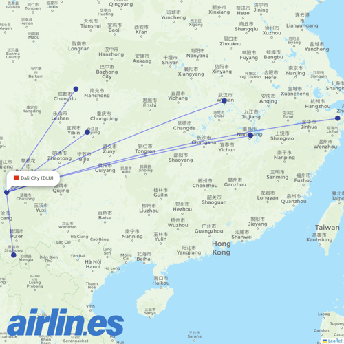 Lucky Air at DLU route map