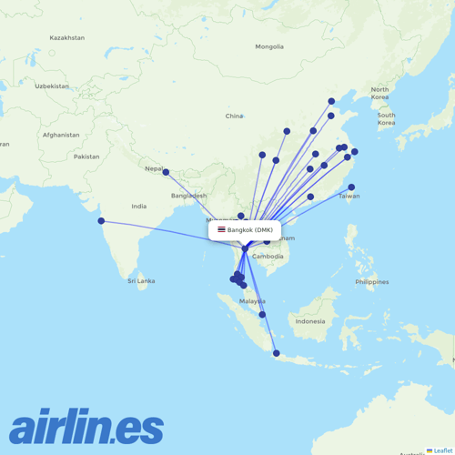 Thai Lion Air at DMK route map