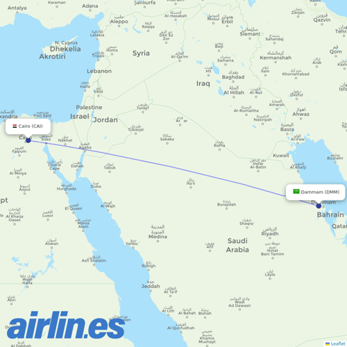 Nile Air at DMM route map