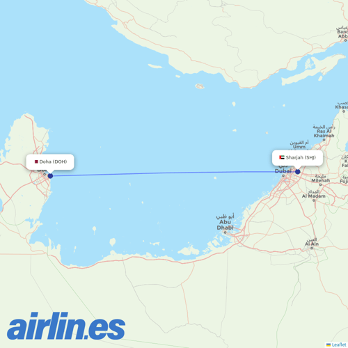 Air Arabia at DOH route map