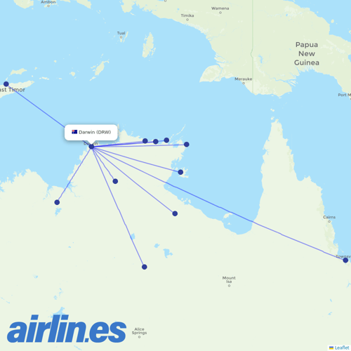 Airnorth at DRW route map