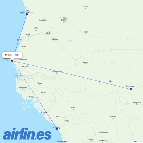 Mauritania Airlines International at DSS route map