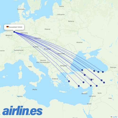 SunExpress at DUS route map