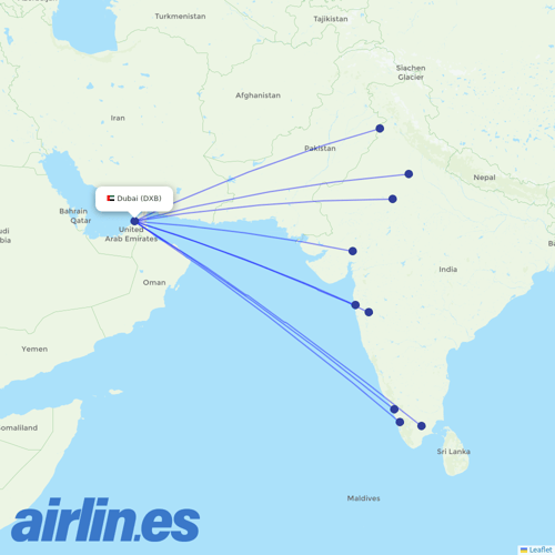 SpiceJet at DXB route map